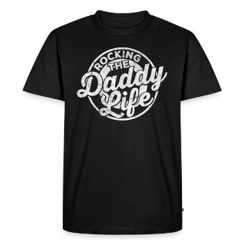 Papa Père Fête des Pères - T-shirt Premium bio Homme - noir - Devant - Nico (187cm)