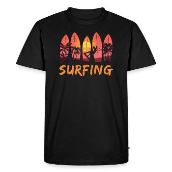 Surfeurs surfeurs - T-shirt Premium bio Homme - noir - Devant - Nico (187cm)