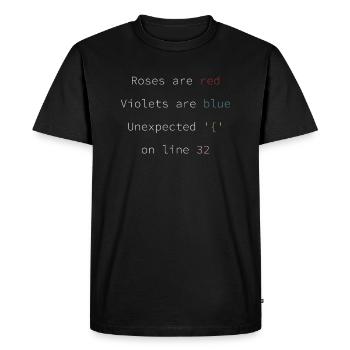 Funny Programmer Coder Coding Quote - Men's Premium Organic T-Shirt - black - Front - Nico (187cm)