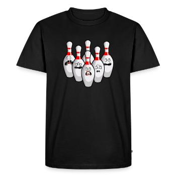 Bowling - Männer Premium Bio T-Shirt - Schwarz - Vorne - Nico (187cm)