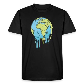 Changement climatique Lutte contre le changement climatique Réchauffement climatique Planète terre - T-shirt Premium bio Homme - noir - Devant - Nico (187cm)