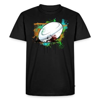 Rugby - T-shirt Premium bio Homme - noir - Devant - Nico (187cm)