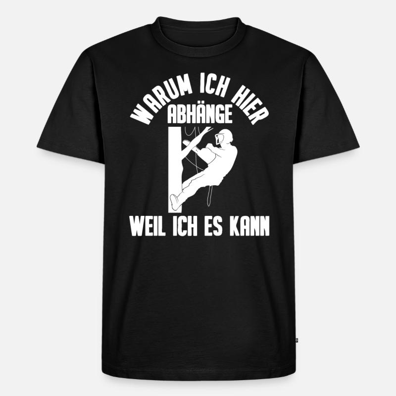 Baumklettern Baumpfleger Arborist Baumkletterer - Männer Premium Bio T-Shirt - Schwarz