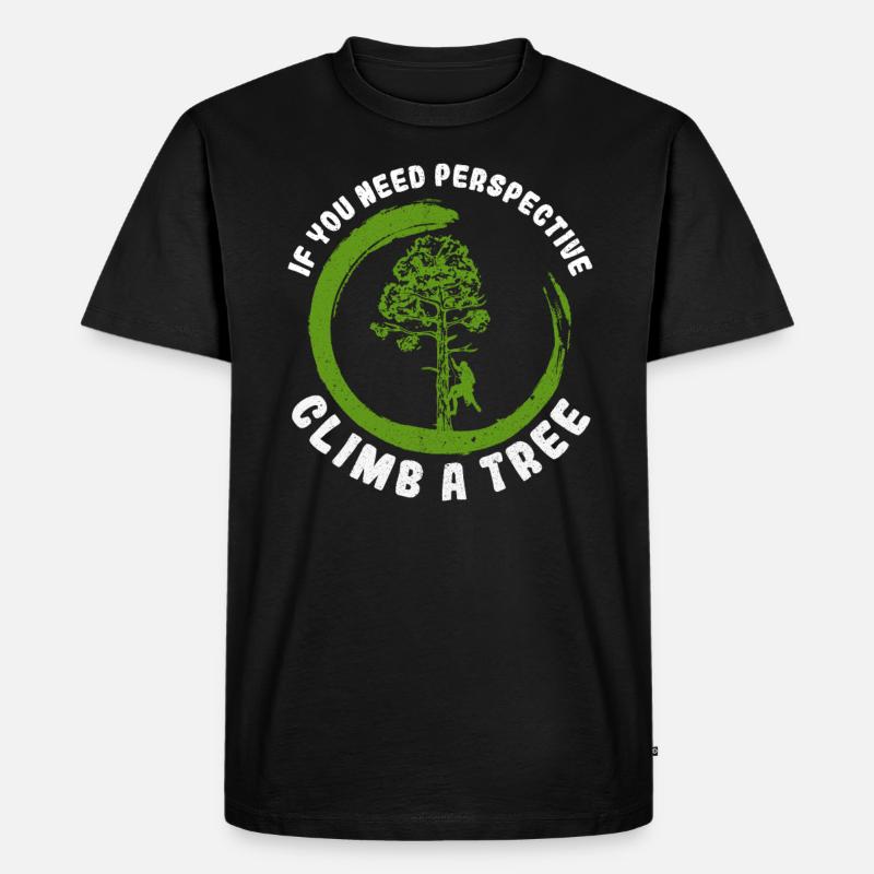 Baumklettern Baumpfleger Arborist Baumkletterer - Männer Premium Bio T-Shirt - Schwarz
