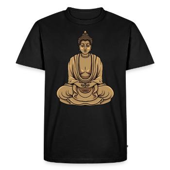 Bouddha bouddhiste bouddhisme - T-shirt Premium bio Homme - noir - Devant - Nico (187cm)