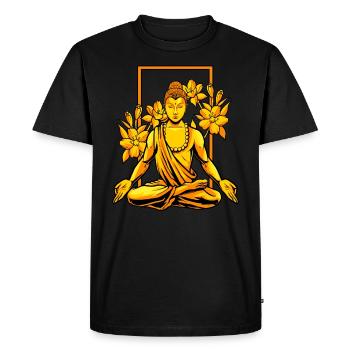 Bouddha bouddhiste bouddhisme - T-shirt Premium bio Homme - noir - Devant - Nico (187cm)