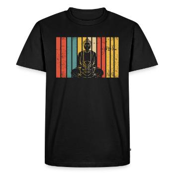 Rétro Bouddha bouddhiste bouddhiste vintage bouddhiste - T-shirt Premium bio Homme - noir - Devant - Nico (187cm)