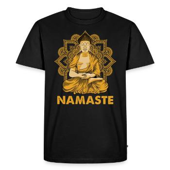 Bouddha bouddhiste bouddhisme - T-shirt Premium bio Homme - noir - Devant - Nico (187cm)