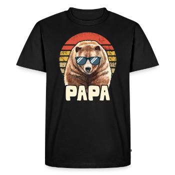 Papa Père Fête des Pères - T-shirt Premium bio Homme - noir - Devant - Nico (187cm)