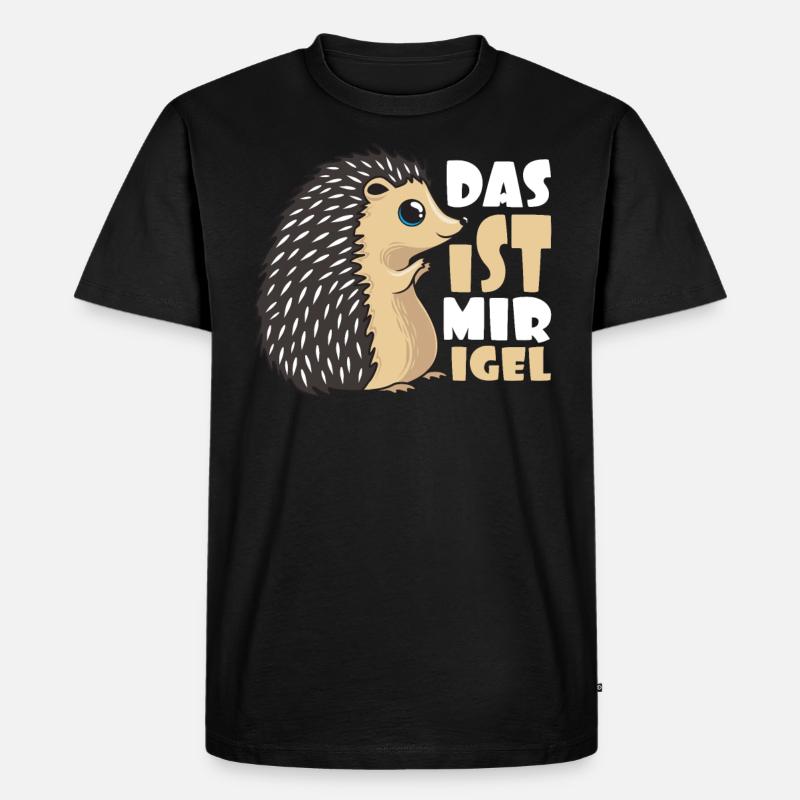 Igel - Männer Premium Bio T-Shirt - Schwarz