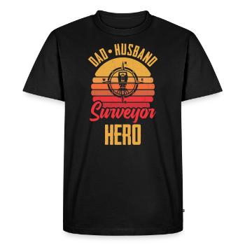 Géomètres Géomètres - T-shirt Premium bio Homme - noir - Devant - Nico (187cm)