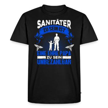 Rettungsdienst Notfallsanitäter Sanitäter - Männer Premium Bio T-Shirt - Schwarz - Vorne - Nico (187cm)