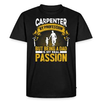 Charpentier menuisier menuisier - T-shirt Premium bio Homme - noir - Devant - Nico (187cm)