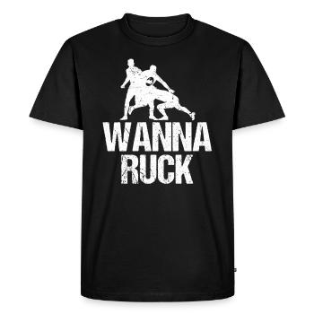 Rugby - T-shirt Premium bio Homme - noir - Devant - Nico (187cm)