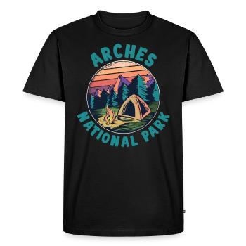 États-Unis États-Unis Parc national - T-shirt Premium bio Homme - noir - Devant - Nico (187cm)