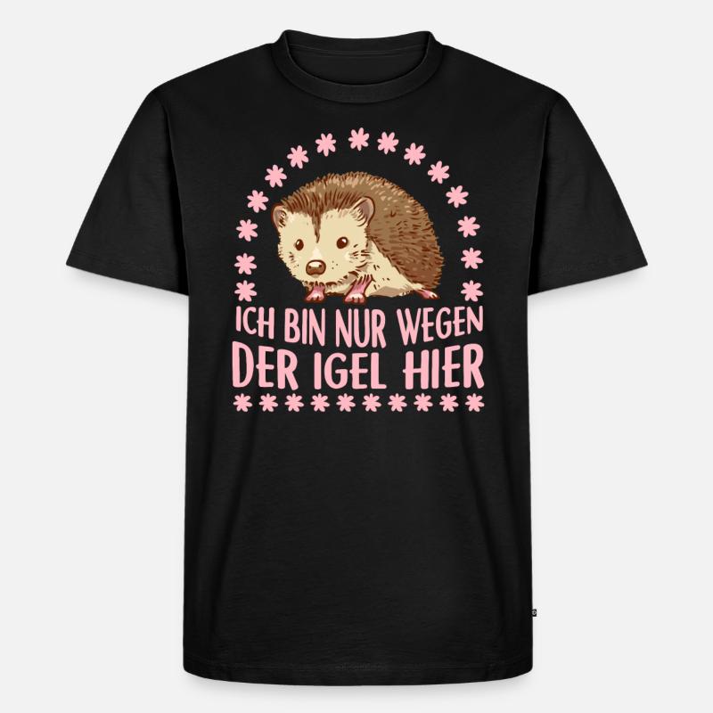 Igel - Männer Premium Bio T-Shirt - Schwarz