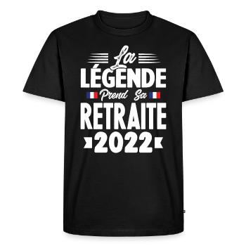 La Légende Prend Sa Retraite 2022 - T-shirt Premium bio Homme - noir - Devant - Nico (187cm)