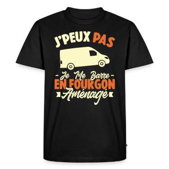 J'peux pas j'me barre en fourgon aménagé - T-shirt Premium bio Homme - noir - Devant - Nico (187cm)