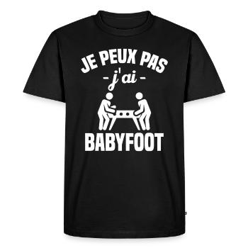 Je peux pas j'ai babyfoot humour cadeau - T-shirt Premium bio Homme - noir - Devant - Nico (187cm)