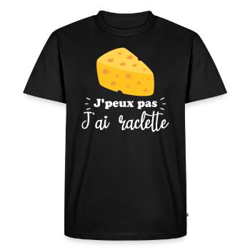 J'peux pas j'ai raclette - T-shirt Premium bio Homme - noir - Devant - Nico (187cm)
