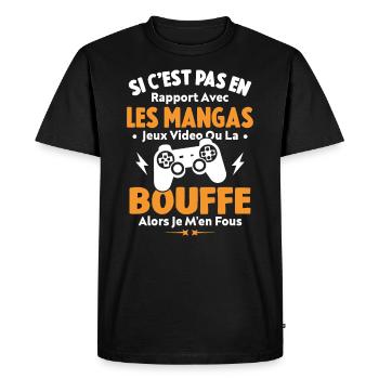 Si C'est Pas En Rapport Avec Les Mangas Jeux Vidéo - T-shirt Premium bio Homme - noir - Devant - Nico (187cm)