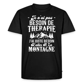 J'ai juste besoin d'aller à la Montagne Humour - T-shirt Premium bio Homme - noir - Devant - Nico (187cm)