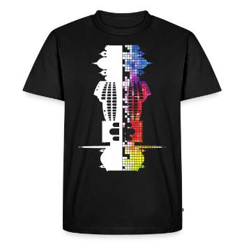Rome Rome Italie Ville Skyline Pixel Coloré - T-shirt Premium bio Homme - noir - Devant - Nico (187cm)