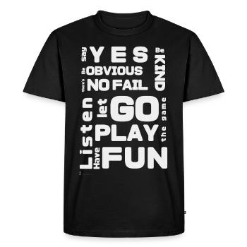 improv rules white - T-shirt Premium bio Homme - noir - Devant - Nico (187cm)