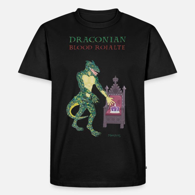 Königlich monströse Eidechse - Männer Premium Bio T-Shirt - Schwarz