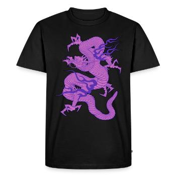 Purpleish Dragon - Men's Premium Organic T-Shirt - black - Front - Nico (187cm)