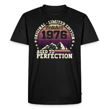 Original October 1976 46th birthday gift - Men's Premium Organic T-Shirt - black - Front - Nico (187cm)