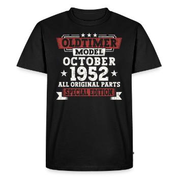 Oldtimer October 1952 70th birthday gift - Men's Premium Organic T-Shirt - black - Front - Nico (187cm)