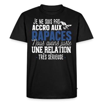 Rapace Oiseau Proie Aigle Faucon Cadeau Fauconnier - T-shirt Premium bio Homme - noir - Devant - Nico (187cm)