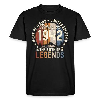 Légendaire depuis 1942 80ème cadeau d’anniversaire Génial - T-shirt Premium bio Homme - noir - Devant - Nico (187cm)