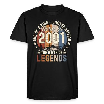 Légendaire depuis 2001 21ème cadeau d’anniversaire Génial - T-shirt Premium bio Homme - noir - Devant - Nico (187cm)