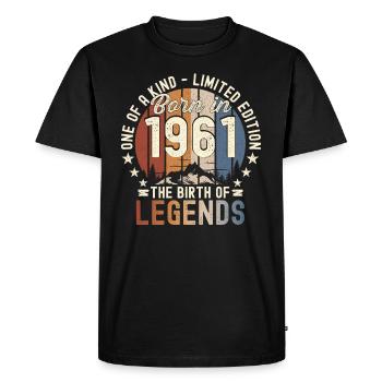 Légendaire depuis 1961 61ème cadeau d’anniversaire Génial - T-shirt Premium bio Homme - noir - Devant - Nico (187cm)