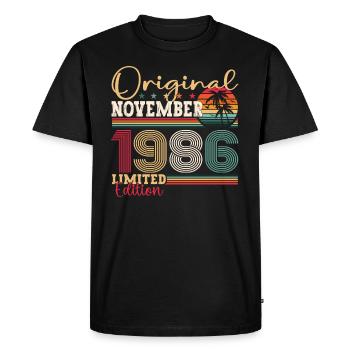 Original Novembre 1986 36th Birthday Gift - T-shirt Premium bio Homme - noir - Devant - Nico (187cm)