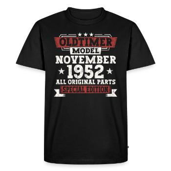 Oldtimer November 1952 70th birthday gift - Men's Premium Organic T-Shirt - black - Front - Nico (187cm)