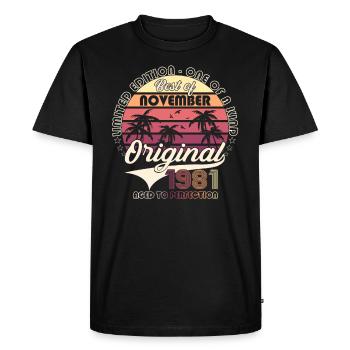 Original November 1981 41st birthday gift - Men's Premium Organic T-Shirt - black - Front - Nico (187cm)