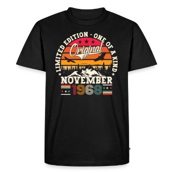 Original November 1968 54th birthday gift - Men's Premium Organic T-Shirt - black - Front - Nico (187cm)