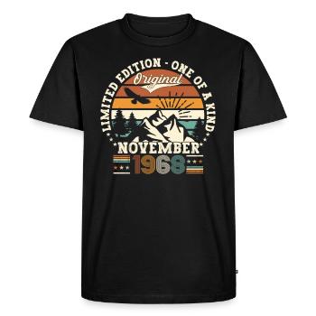 Original November 1968 54th birthday gift - Men's Premium Organic T-Shirt - black - Front - Nico (187cm)
