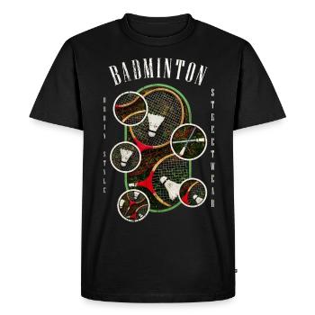 Badminton Badminton Sport Player Vintage Rétro - T-shirt Premium bio Homme - noir - Devant - Nico (187cm)