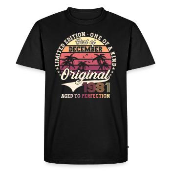 Original December 1981 41st birthday gift - Men's Premium Organic T-Shirt - black - Front - Nico (187cm)