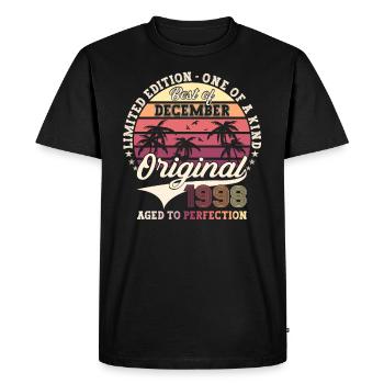 Original December 1998 24th Birthday Gift - Men's Premium Organic T-Shirt - black - Front - Nico (187cm)