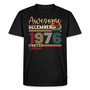 Décembre Né en 1976 Cadeau de 46e anniversaire - T-shirt Premium bio Homme - noir - Devant - Nico (187cm)
