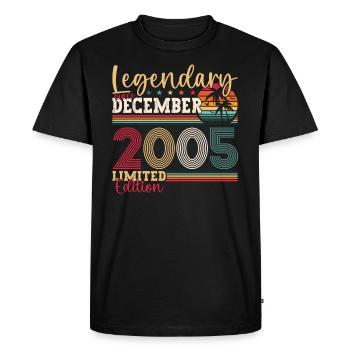 December Year 2005 17th birthday gift - Men's Premium Organic T-Shirt - black - Front - Nico (187cm)