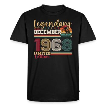 Original December 1968 54th Birthday Gift - Men's Premium Organic T-Shirt - black - Front - Nico (187cm)