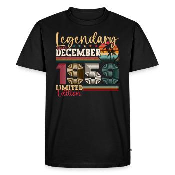 Né en décembre 1959 cadeau de 63e anniversaire - T-shirt Premium bio Homme - noir - Devant - Nico (187cm)