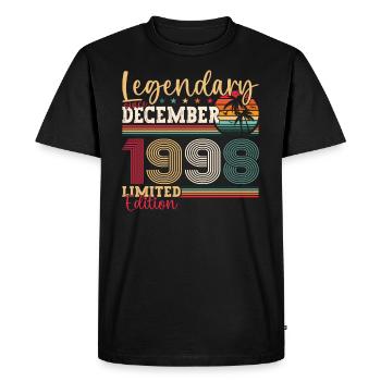 December Born 1998 24th birthday gift - Men's Premium Organic T-Shirt - black - Front - Nico (187cm)