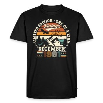 December Born 1981 41st birthday gift - Men's Premium Organic T-Shirt - black - Front - Nico (187cm)